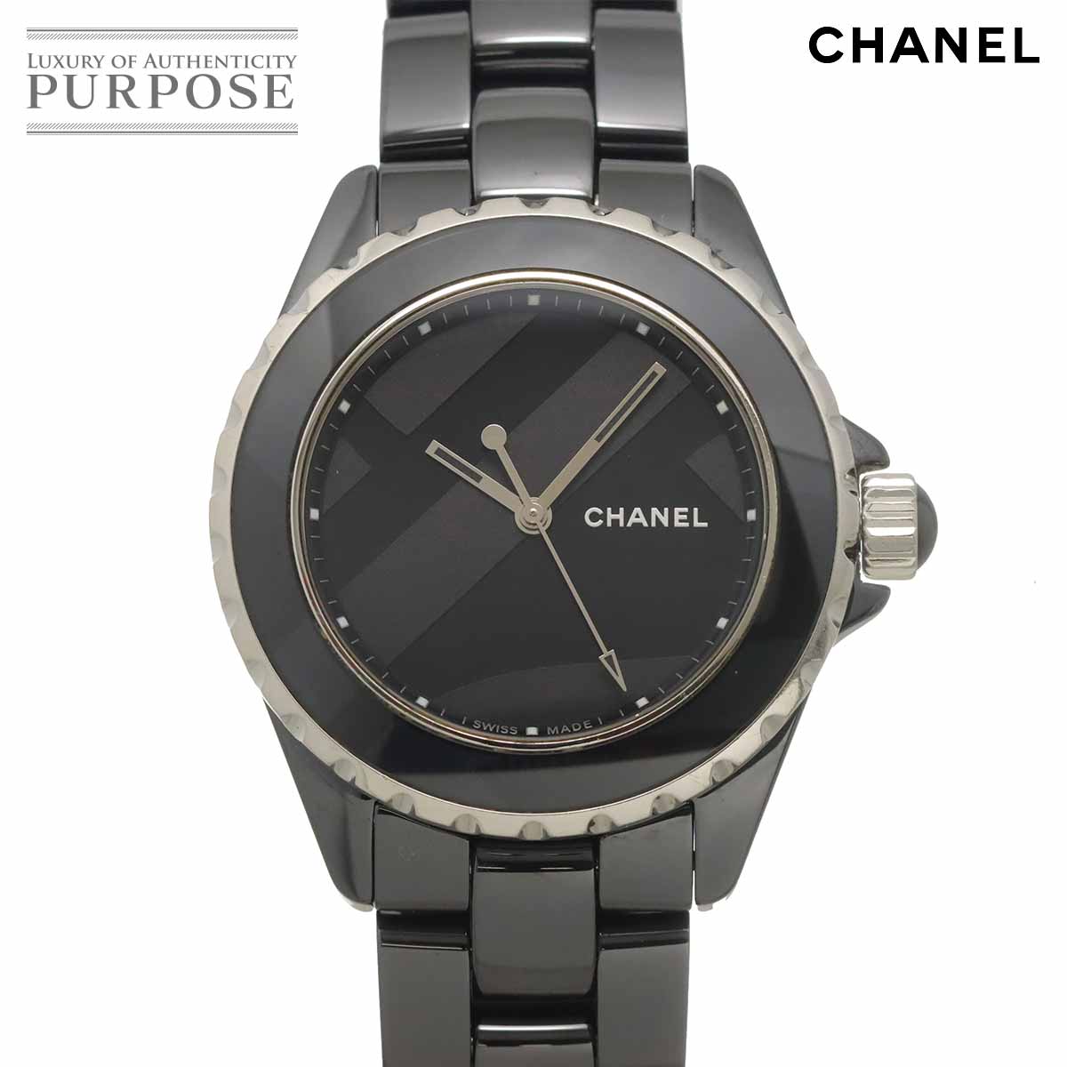 シャネル CHANEL J12 アンかた書き 38粍 H5581 1200本制限事項 メンズ ウォッチ デイト 黒いこと 陶芸 オートマ 自動小銃一巻き 御覧なさる Untitled 【中古】