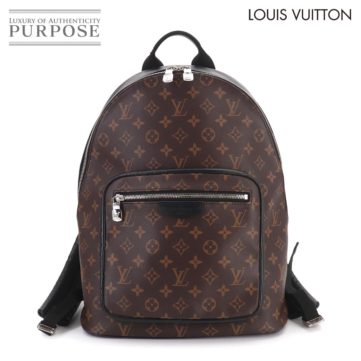 【新品負けず劣らず】 ルイ ヴィトン LOUIS VUITTON モノグラム マカサー ジョッシュ NV うしろ側風呂敷き包み 背嚢 赤銅色 黒いこと M45349 Monogram Macassar Josh 【中古】
