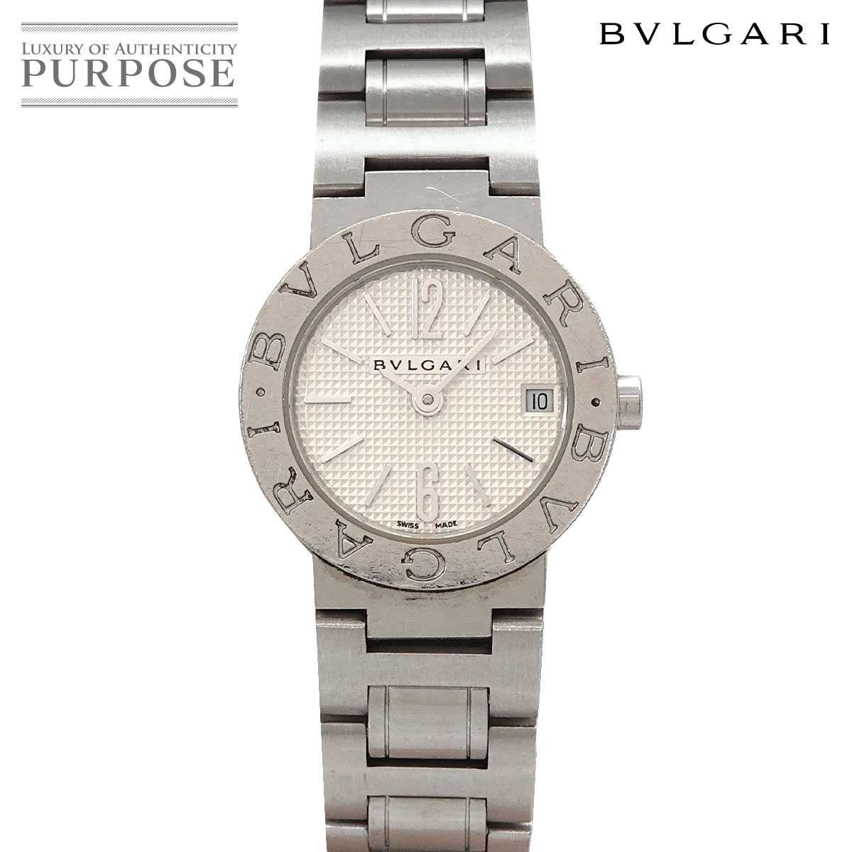 ブル小峡谷 BVLGARI ブルガリブルガリ BB23SS レディース ウォッチ デイト しろがね色 石英 御覧なさる BVLGARIBVLGARI 【中古】