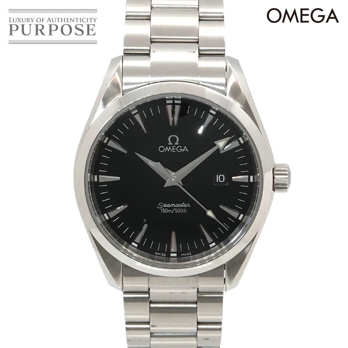 ゼロ OMEGA シーマスター アクアテラ 2517 50 メンズ ウォッチ デイト 黒いこと 石英 御覧なさる Seamaster Aqua Terra 【中古】