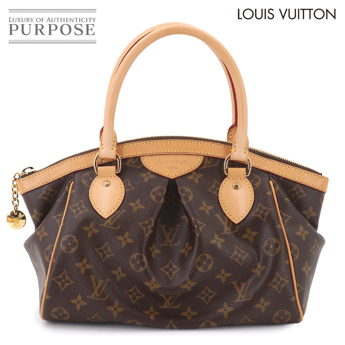 【新品負けず劣らず】 ティボリ PM ルイ ヴィトン LOUIS VUITTON モノグラム お手々 御徒面子 赤銅色 M40143 ゴールド 金具 Tivoli PM 【中古】