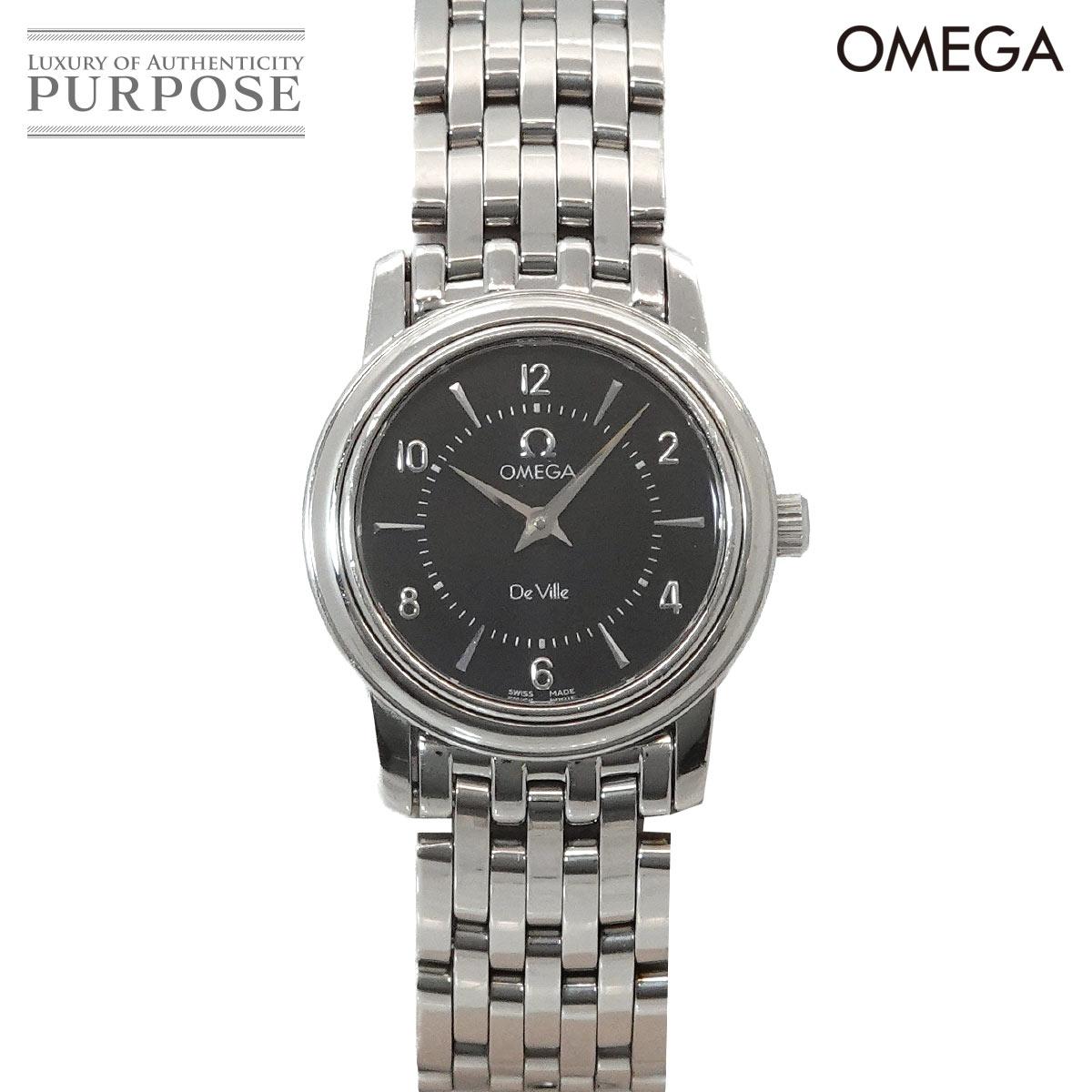 ゼロ OMEGA 天魔波旬 プレ高座 4570 50 レディース ウォッチ 黒いこと 石英 御覧なさる Devile 【中古】