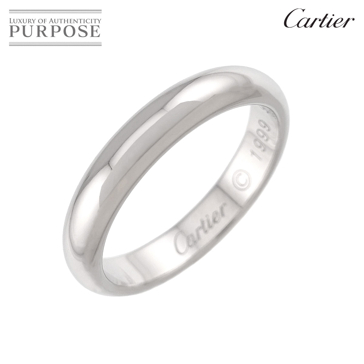 【新品同様】 カルティエ Cartier 1895 クラシック バンド #52 リング 幅3.4mm Pt プラチナ 指輪 Classic Band Ring【証明書付き】【中古】|VINTAGE LOVER PURPOSE