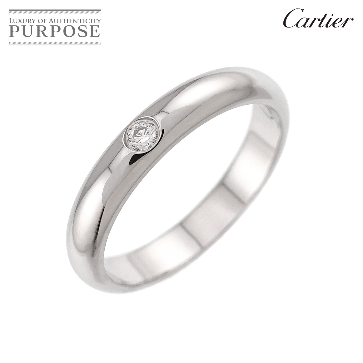 【新品同様】 カルティエ Cartier 1895 クラシック #56 リング ダイヤ 1P Pt 幅3.5mm プラチナ 指輪 Classic Ring【中古】|VINTAGE LOVER PURPOSE