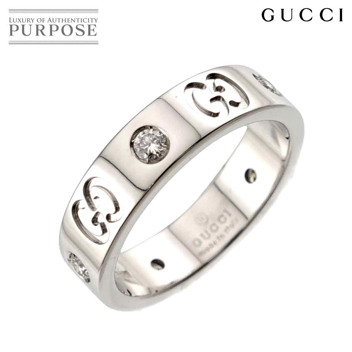 【新品同様】 グッチ GUCCI アイコン #7 リング ダイヤ K18 WG ホワイトゴールド 750 指輪 ICON Ring【中古】|VINTAGE LOVER PURPOSE