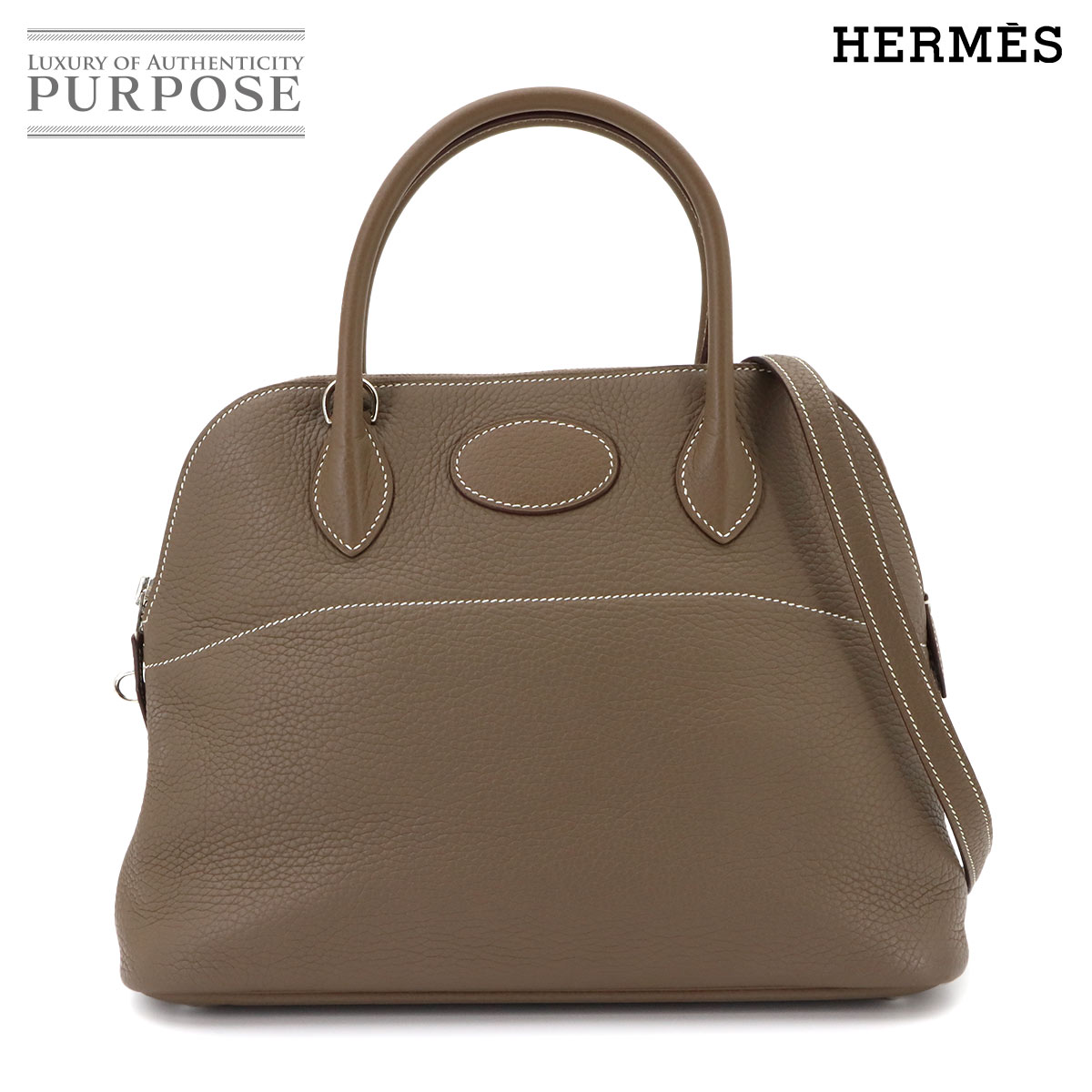 【新品負けず劣らず】 エルメス HERMES ボリード 31 2way お手々 肩部 御徒面子 トリヨンクレマンス エトゥープ A目じるし しろがね色 金具 Bolide 31 【中古】