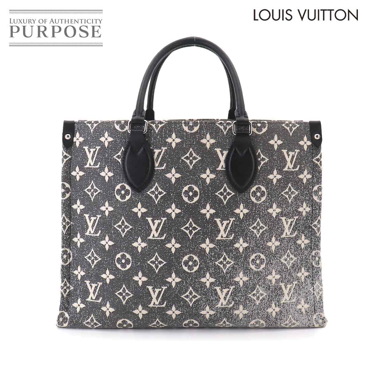 【新品負けず劣らず】 オンザゴー MM ルイ ヴィトン LOUIS VUITTON モノグラム ジャかばい立て ジーンズ 2way トート 肩肉 御徒面子 薄墨色 白いこと 黒いこと M46448 RFID Onthego MM 【中古】
