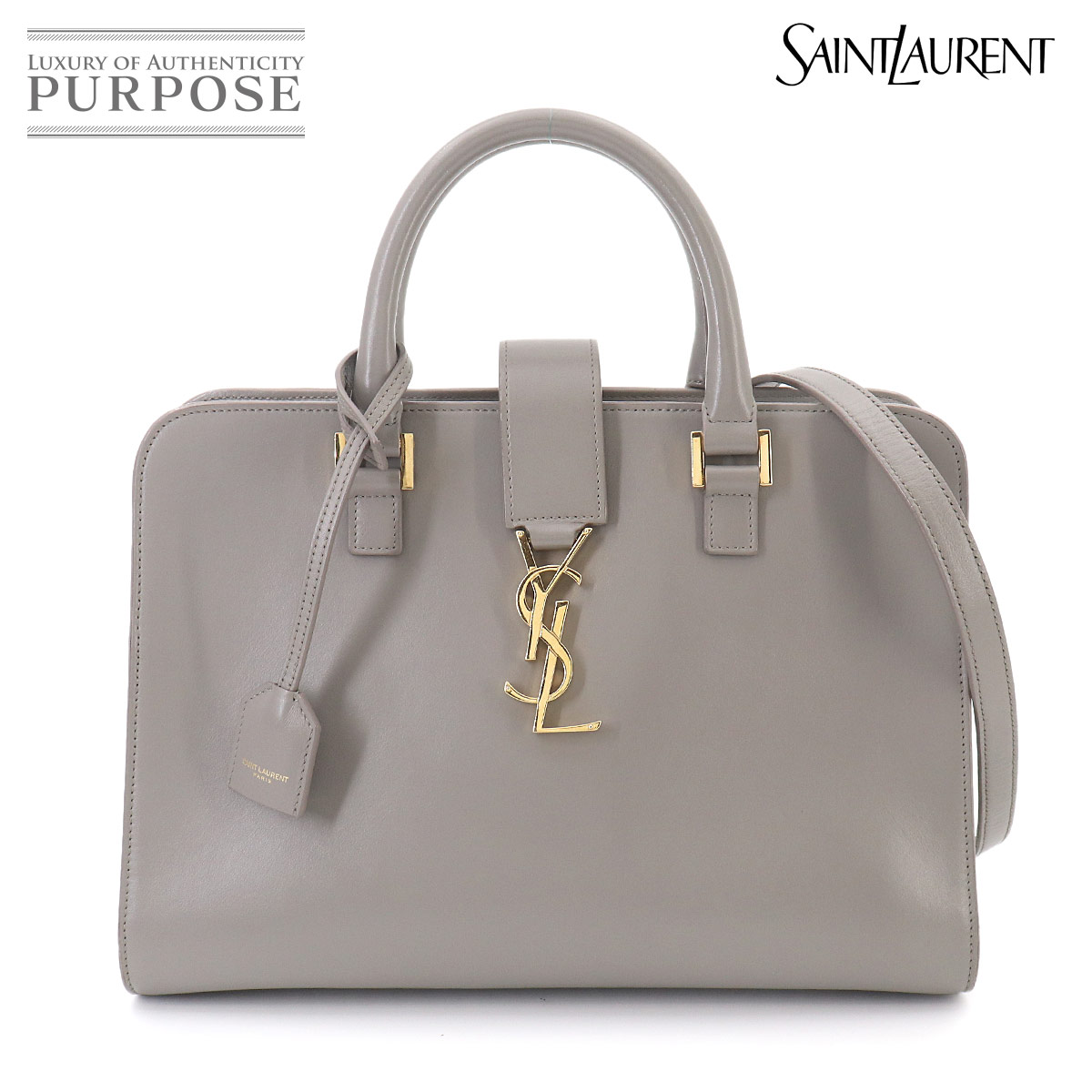 【新品負けず劣らず】 サンローラン SAINT LAURENT カバス S 2way お手々 肩部 御徒面子 なめし革 薄墨色 472469 Cabas S 【中古】