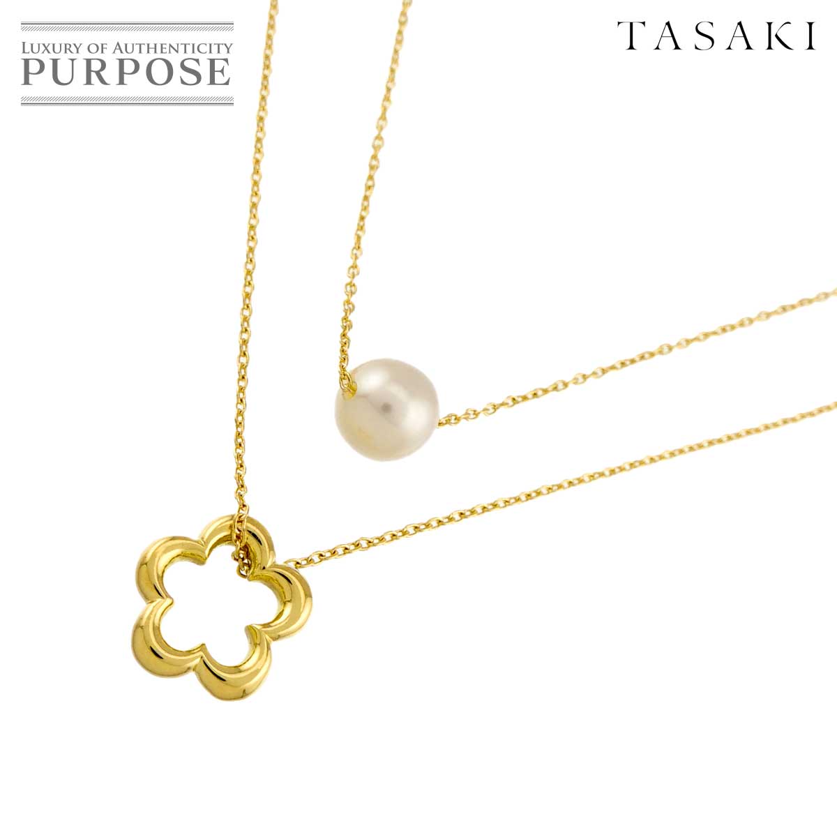 【新品同様】 タサキ TASAKI アコヤ真珠 6.3mm ネックレス 40cm K18 YG 750 パール 田崎真珠 Necklace【中古】|VINTAGE LOVER PURPOSE