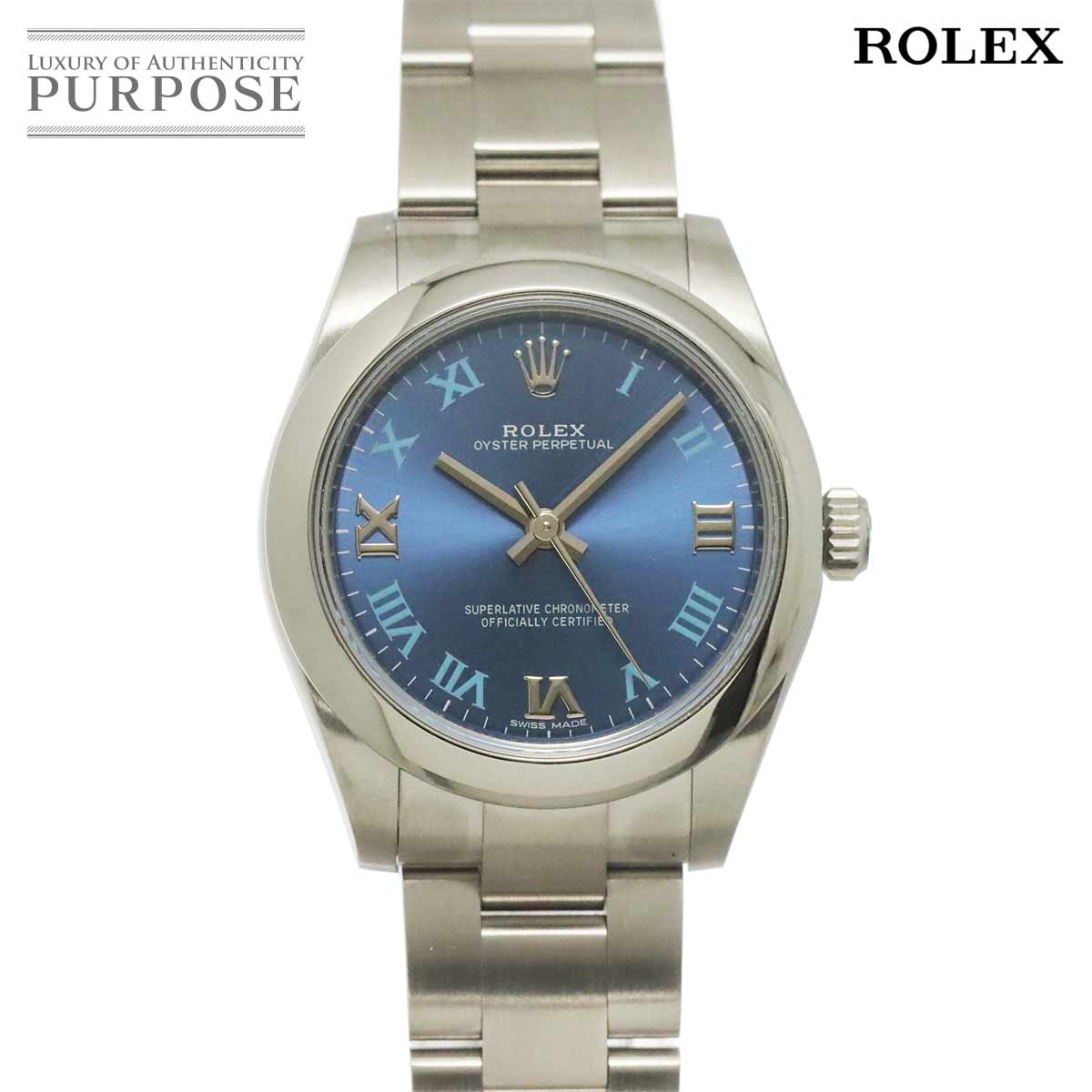 【新品仕上げ 済み】 ロレックス ROLEX オイスターパーペチュアル 177200 ランダム番 ルーレット ボーイズ 腕時計 ブルー 自動巻き ウォッチ Oyster Prpetual 【中古】｜VINTAGE LOVER PURPOSE