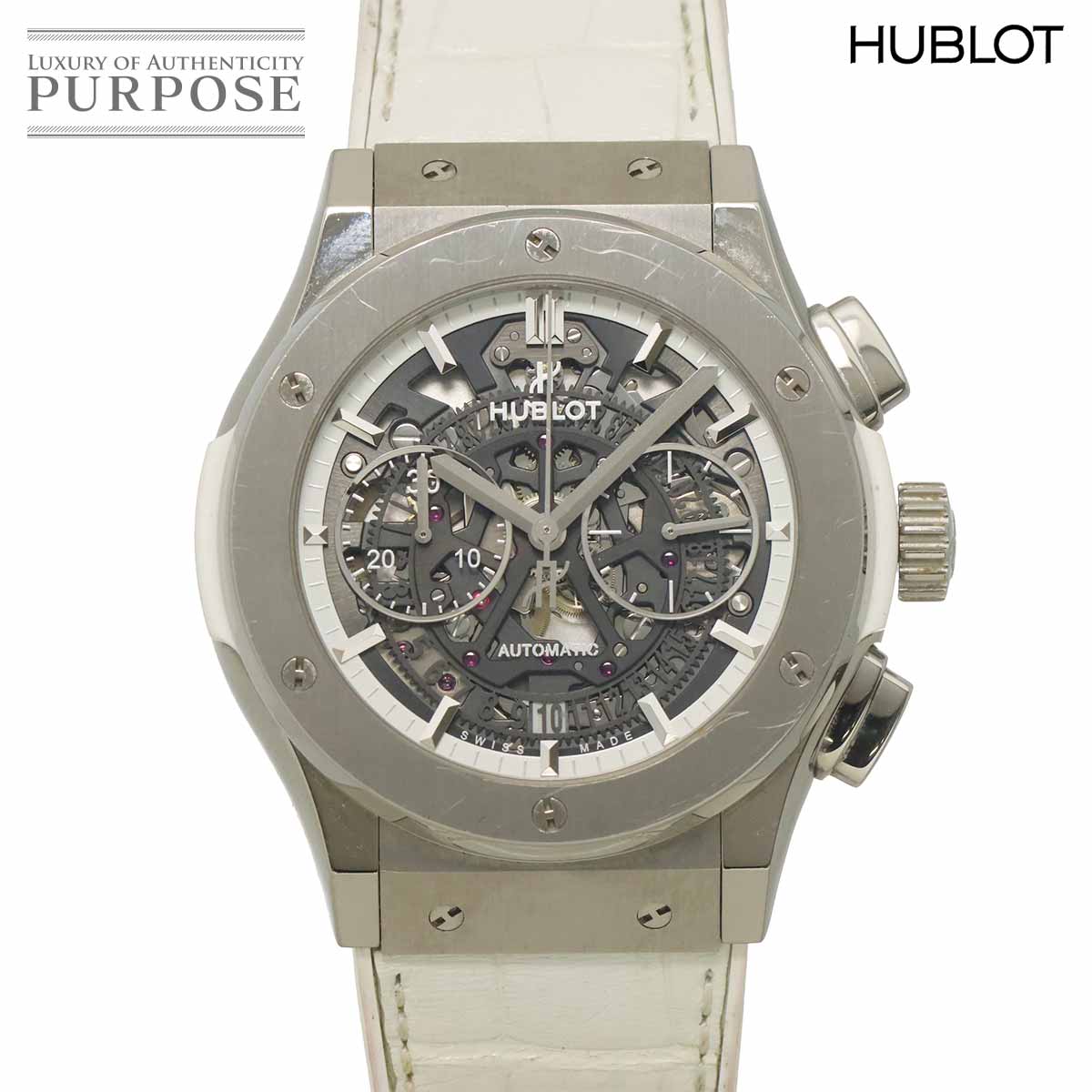 ウブロ HUBLOT 古典派音楽核融合反応 アエロフュージョン オール白いこと 525 NE 0127 LR クロノグラフ 日本押さえる メンズ ウオッチ 自動小銃一巻き 御覧になる Classic fusion 【中古】
