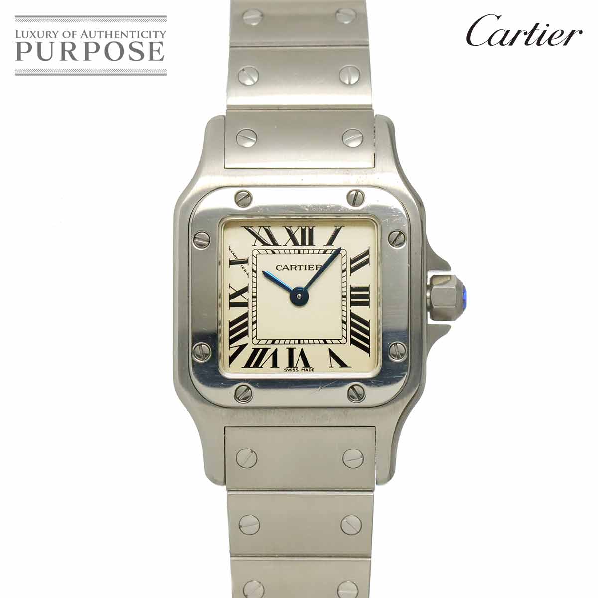 カルティエ Cartier サントスガルベSM W20056D6 レディース 腕時計 アイボリー クォーツ ウォッチ Santos Galbee 【中古】｜VINTAGE LOVER PURPOSE 296,100円