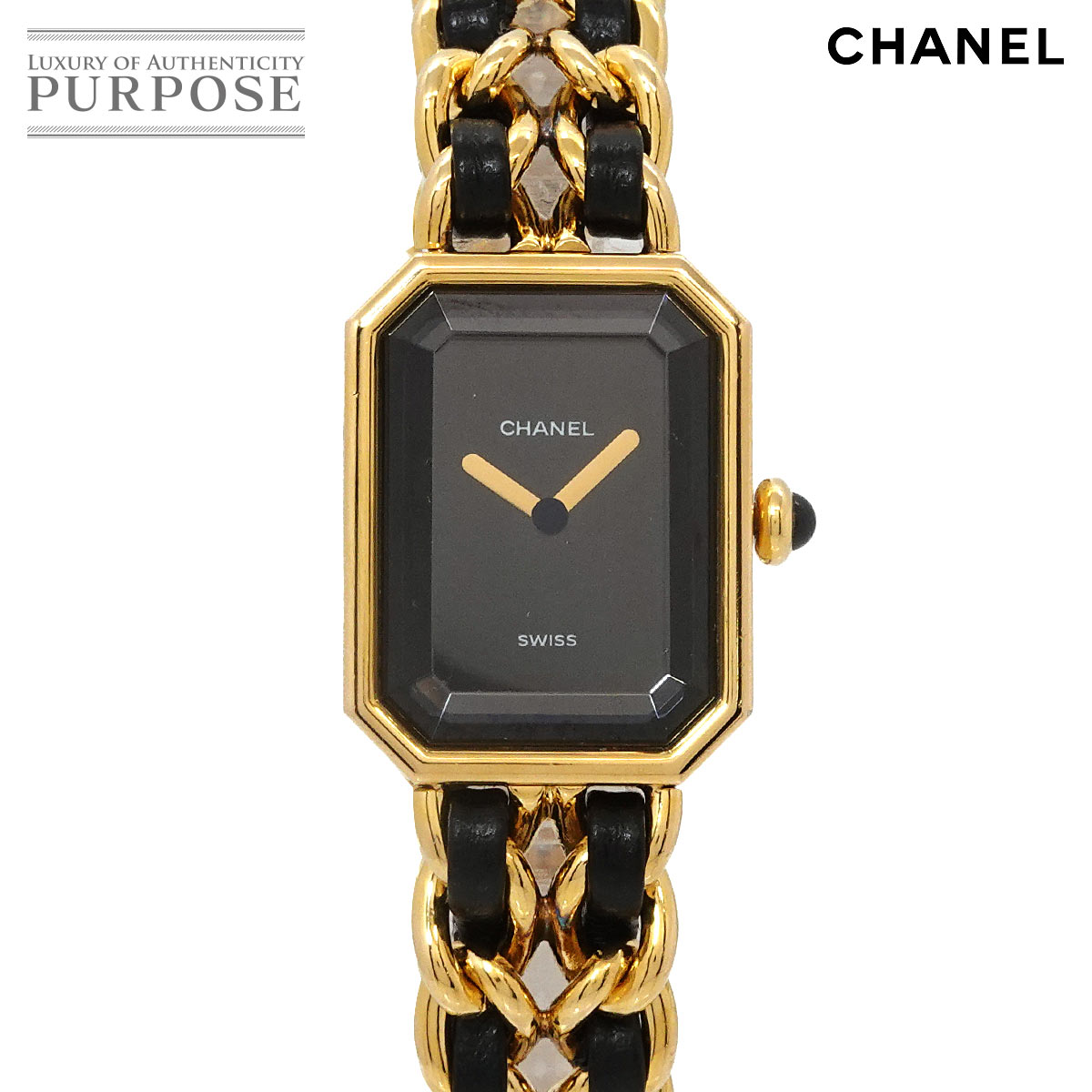 シャネル CHANEL プルミエール L大きさ H0001 ヴィンテージ レディース ウオッチ 黒いこと ゴールド 石英 御覧になる Premiere 【中古】