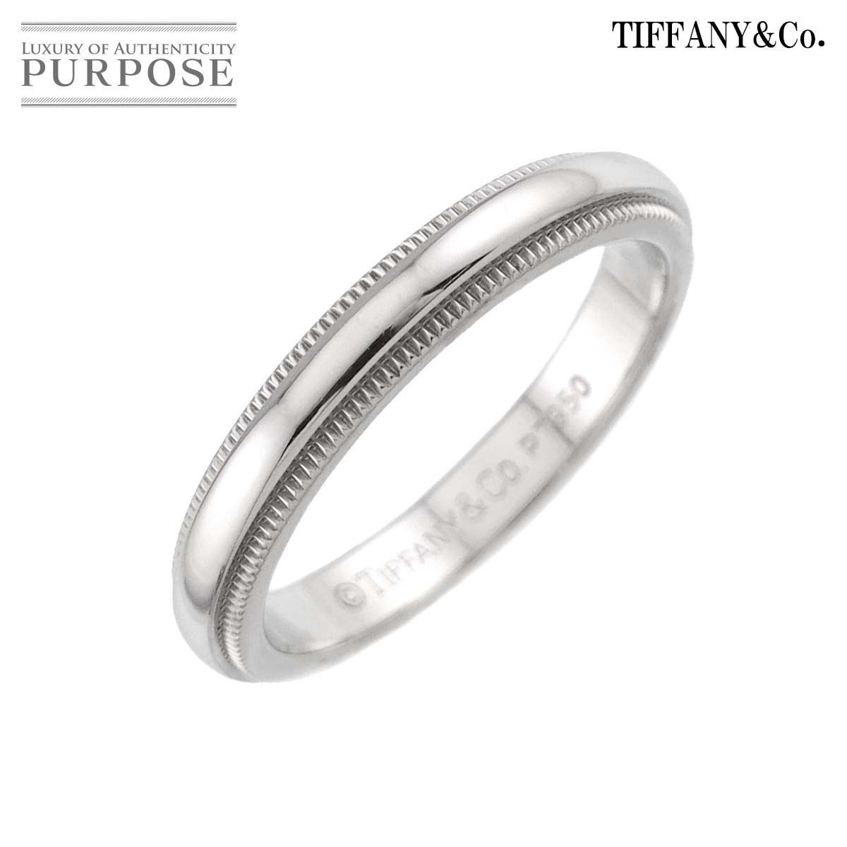 【新品同様】 ティファニー TIFFANY&CO. ミルグレイン 10.5号 リング 幅3mm Pt プラチナ 指輪 トゥギャザー Milgrain Ring 【中古】｜VINTAGE LOVER PURPOSE 52,800円