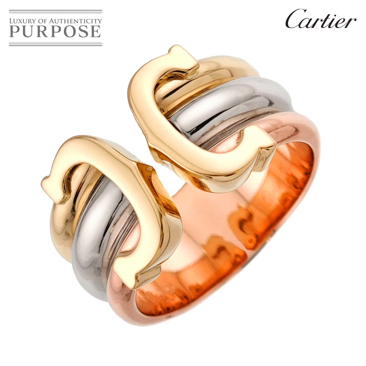 【新品同様】 カルティエ Cartier C2 #48 リング K18 YG WG PG スリーカラー スリーゴールド 750 指輪 2C Ring【中古】｜VINTAGE LOVER PURPOSE 112,000円