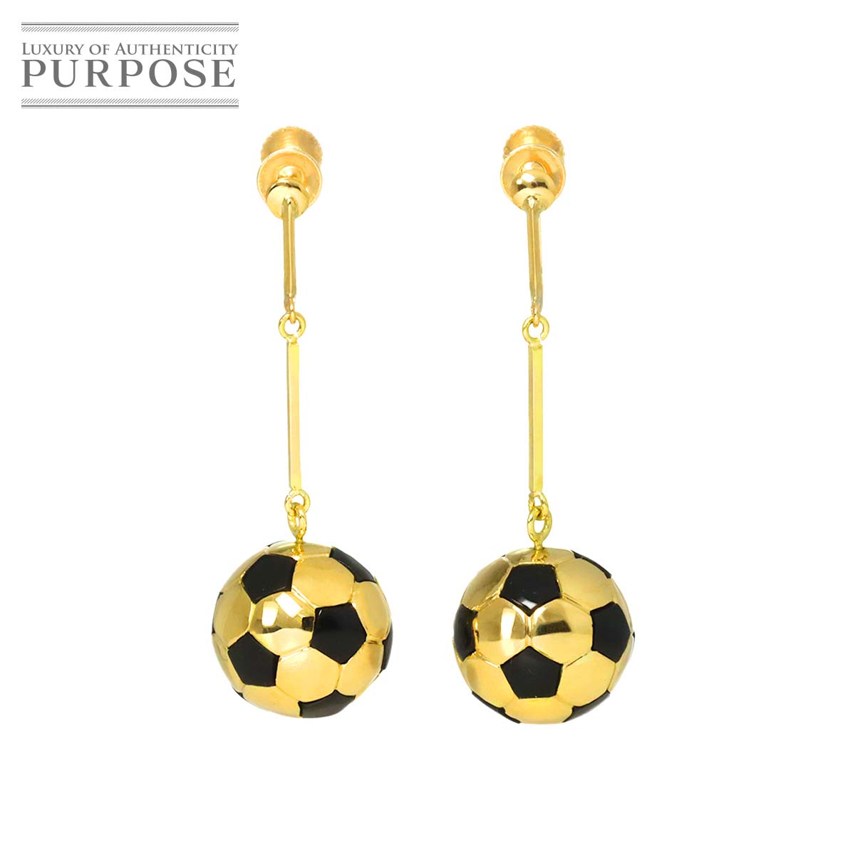 【新品仕上げ】 オニキス K18 YG イヤリング イエローゴールド 750 Onyx Earrings Clip-on【中古】｜VINTAGE LOVER PURPOSE