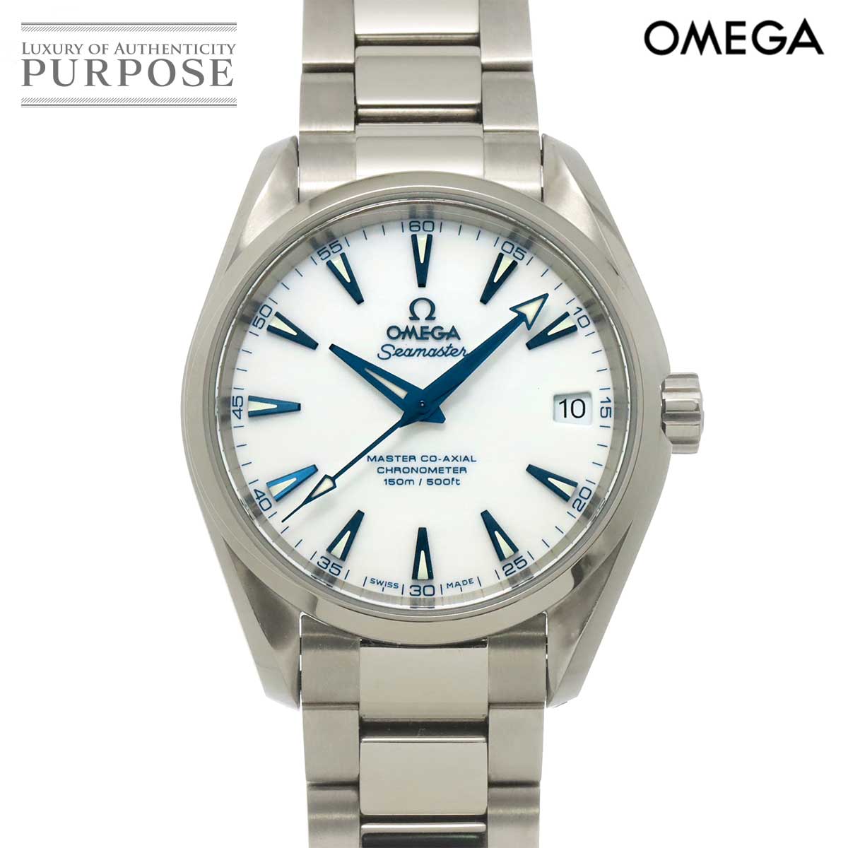 ゼロ OMEGA シーマスター アクアテラ グッドプラネット 231 90 39 21 04 001 メンズ ウオッチ デイト 白いこと 自動小銃一巻き Seamaster 【中古】
