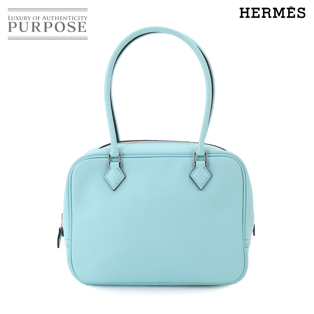 【未使用 展示品】 ミニ プリュム 20 エルメス HERMES ハンド バッグ スイフト ブルーゼフィール A刻印 シルバー 金具 Mini Plume 20 【中古】｜VINTAGE LOVER PURPOSE 306,000円
