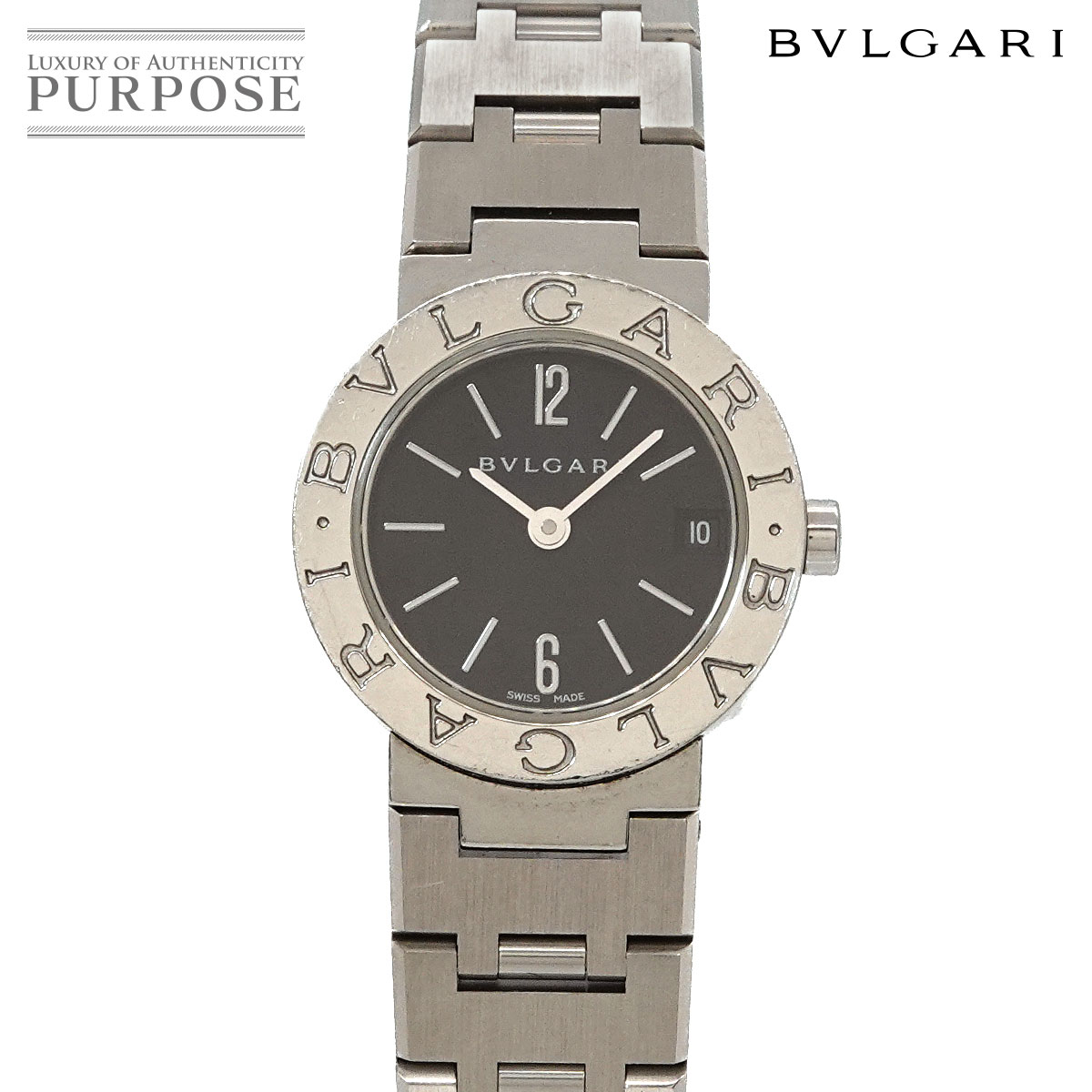ブル小峡谷 BVLGARI ブルガリブルガリ BB23SS レディース ウオッチ デイト 黒いこと 石英 御覧になる BVLGARIBVLGARI 【中古】