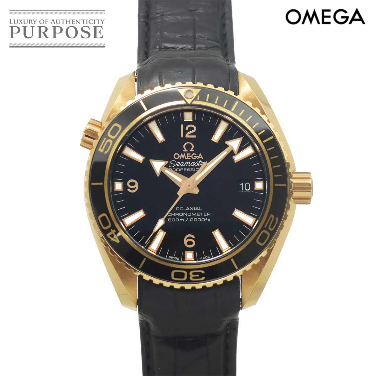 オメガ OMEGA シーマスター プラネットオーシャン 232 63 42 21 01 001 メンズ 腕時計 デイト ブラック K18PG オートマ 自動巻き ウォッチ Seamaster 【中古】｜VINTAGE LOVER PURPOSE