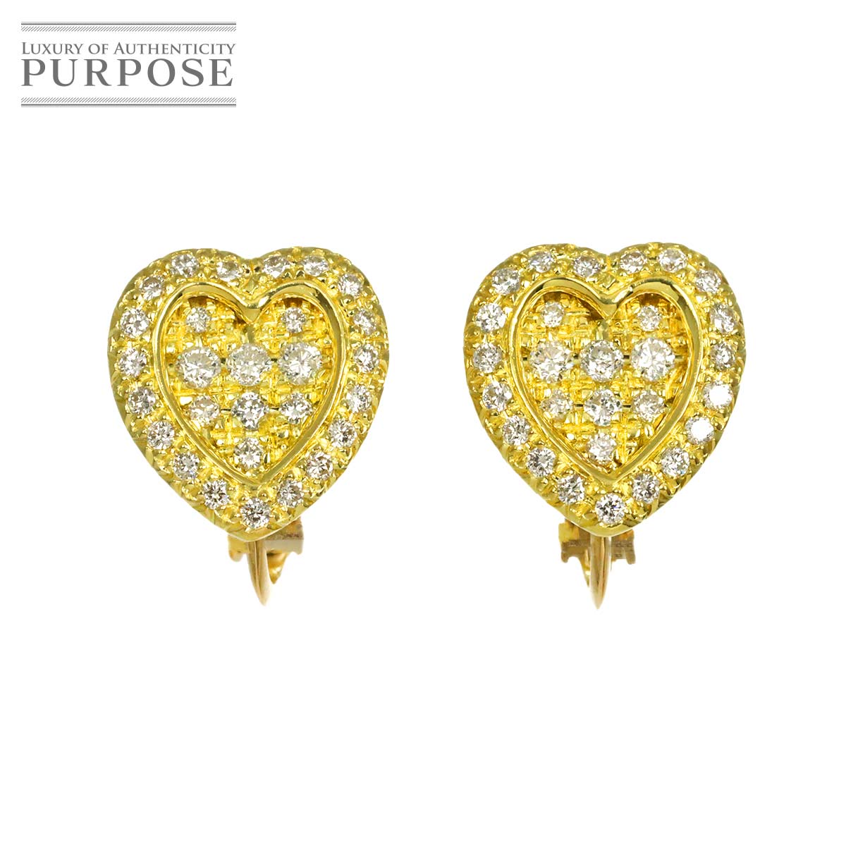 【新品仕上げ】 ダイヤ 0.35ct/0.35ct イヤリング K18 YG イエローゴールド 750 Diamond Earrings 【中古】|VINTAGE LOVER PURPOSE
