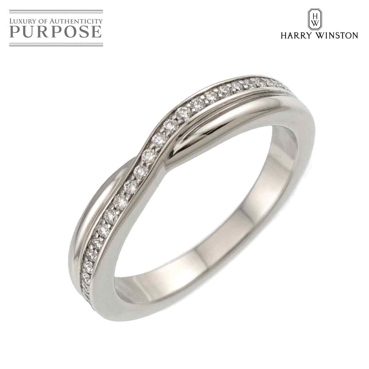 【新品同様】 ハリーウィンストン HARRY WINSTON トリスト ワンロウ バンド 8.5号 リング ダイヤ Pt プラチナ 指輪 Diamond Ring【中古】|VINTAGE LOVER PURPOSE