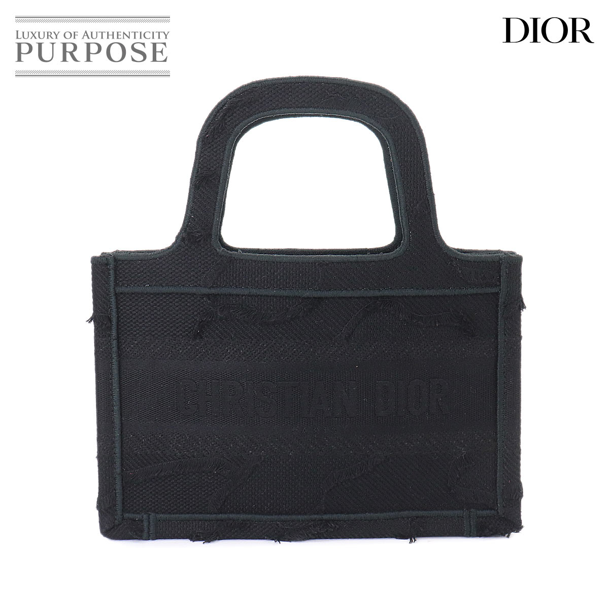 【新品同様】 ブック トート ミニ バッグ クリスチャン ディオール Christian Dior キャンバス ブラック S5475ZWAH Book Tote Mini 【中古】|VINTAGE LOVER PURPOSE