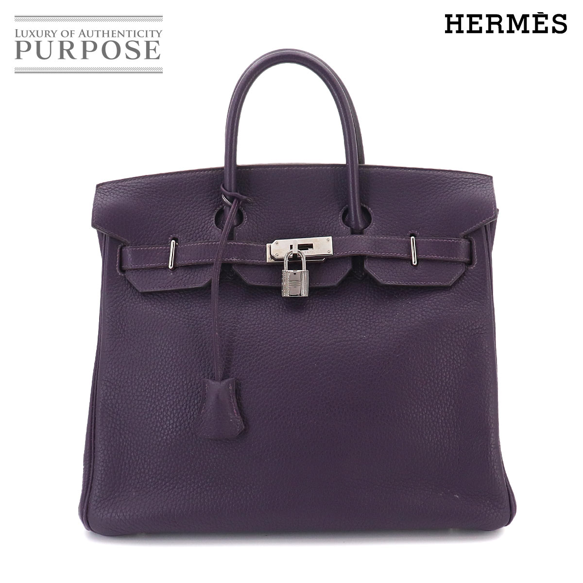 オータクロア 32 エルメス HERMES トゴ パープル ハンド バッグ □I刻印 シルバー 金具 Haut a Courroies 32 【中古】｜VINTAGE LOVER PURPOSE