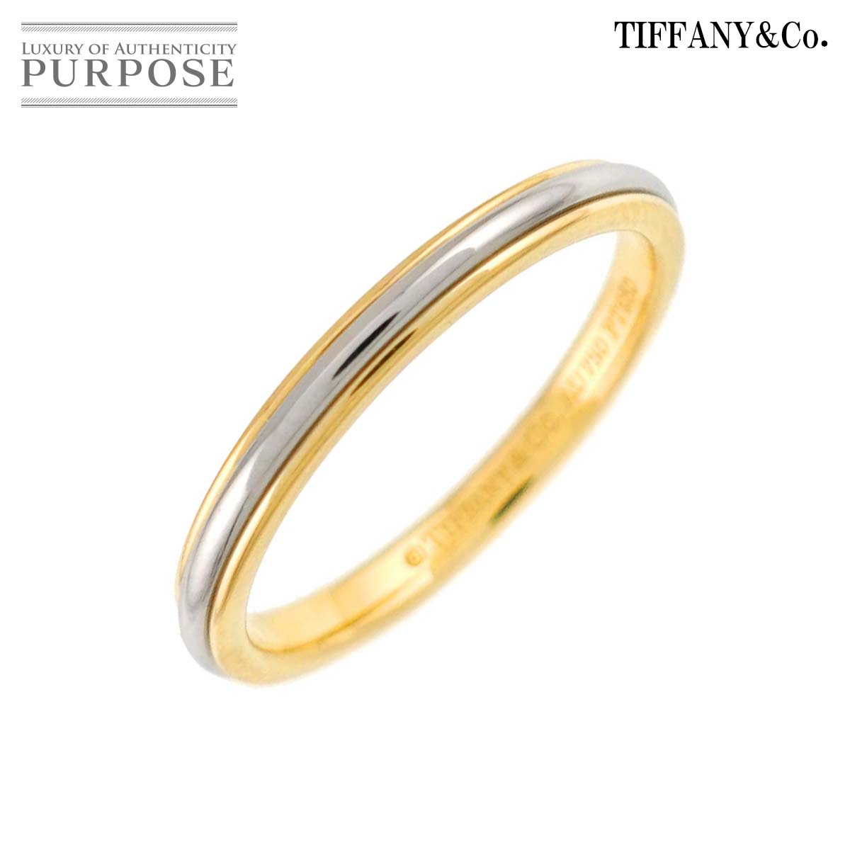【新品同様】 ティファニー TIFFANY&Co. ルシダ バンド 6.5号 リング Pt プラチナ K18 YG イエローゴールド 750 指輪 Lucida Band Ring【中古】｜VINTAGE LOVER PURPOSE