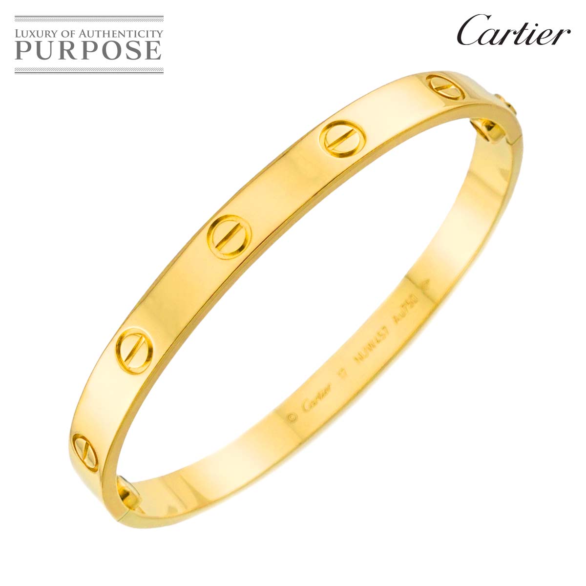 【新品同様】 カルティエ Cartier ラブ ブレス #17 K18 YG イエローゴールド 750 ブレスレット バングル Love Bracelet【証明書付き】【中古】｜VINTAGE LOVER PURPOSE