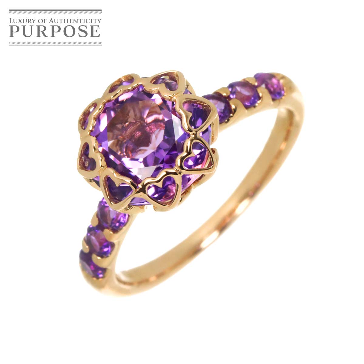 【新品仕上げ】 リング 13号 アメジスト K18 PG ピンクゴールド 750 指輪 Amethyst Ring 【中古】|VINTAGE LOVER PURPOSE