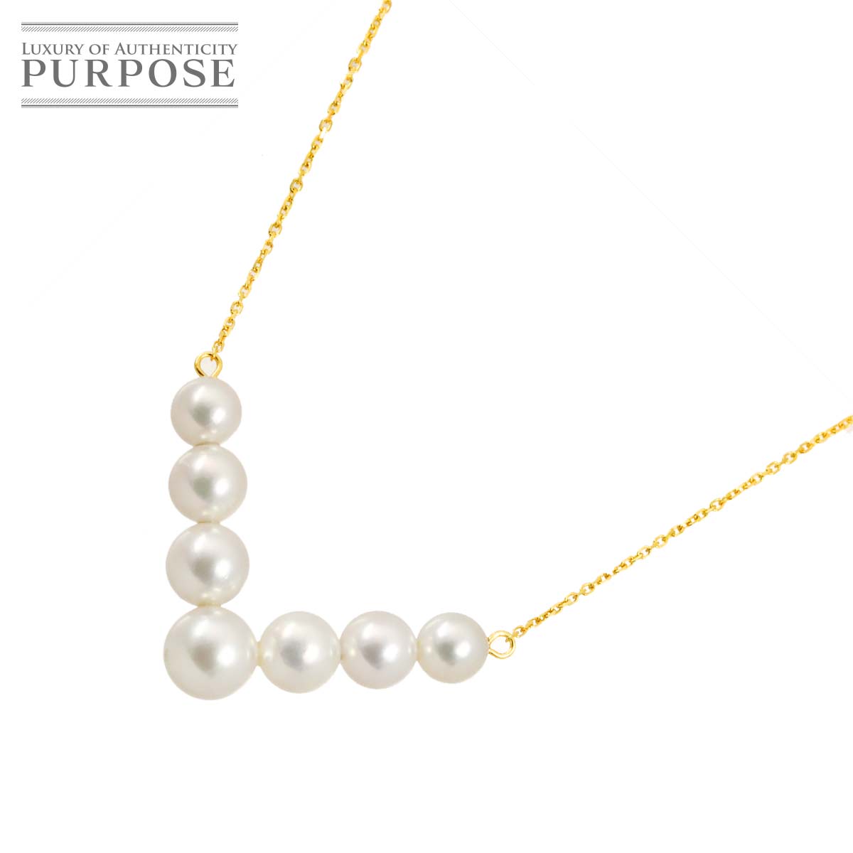 【新品仕上げ】 アコヤ真珠 6.4-5.0mm K18 YG ネックレス 42.5cm イエローゴールド 750 パール Akoya Pearl Necklace【中古】｜VINTAGE LOVER PURPOSE