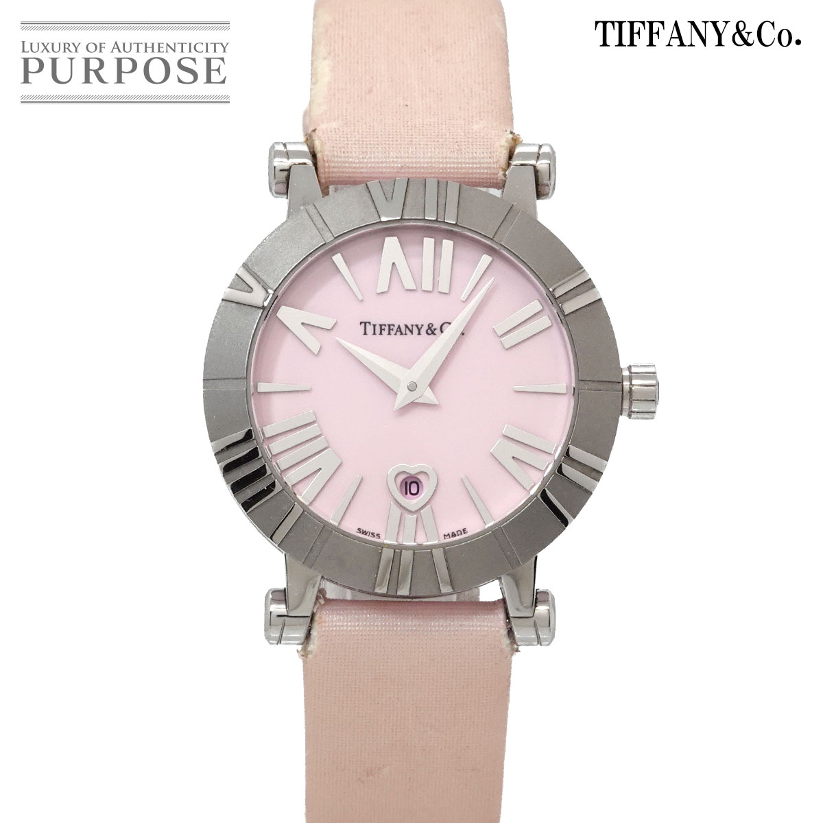 ティファニー TIFFANY&Co. アトラス ハートデイト Z1300 11 11A31A41A レディース 腕時計 ピンク クォーツ ウォッチ Atlas 【中古】|VINTAGE LOVER PURPOSE