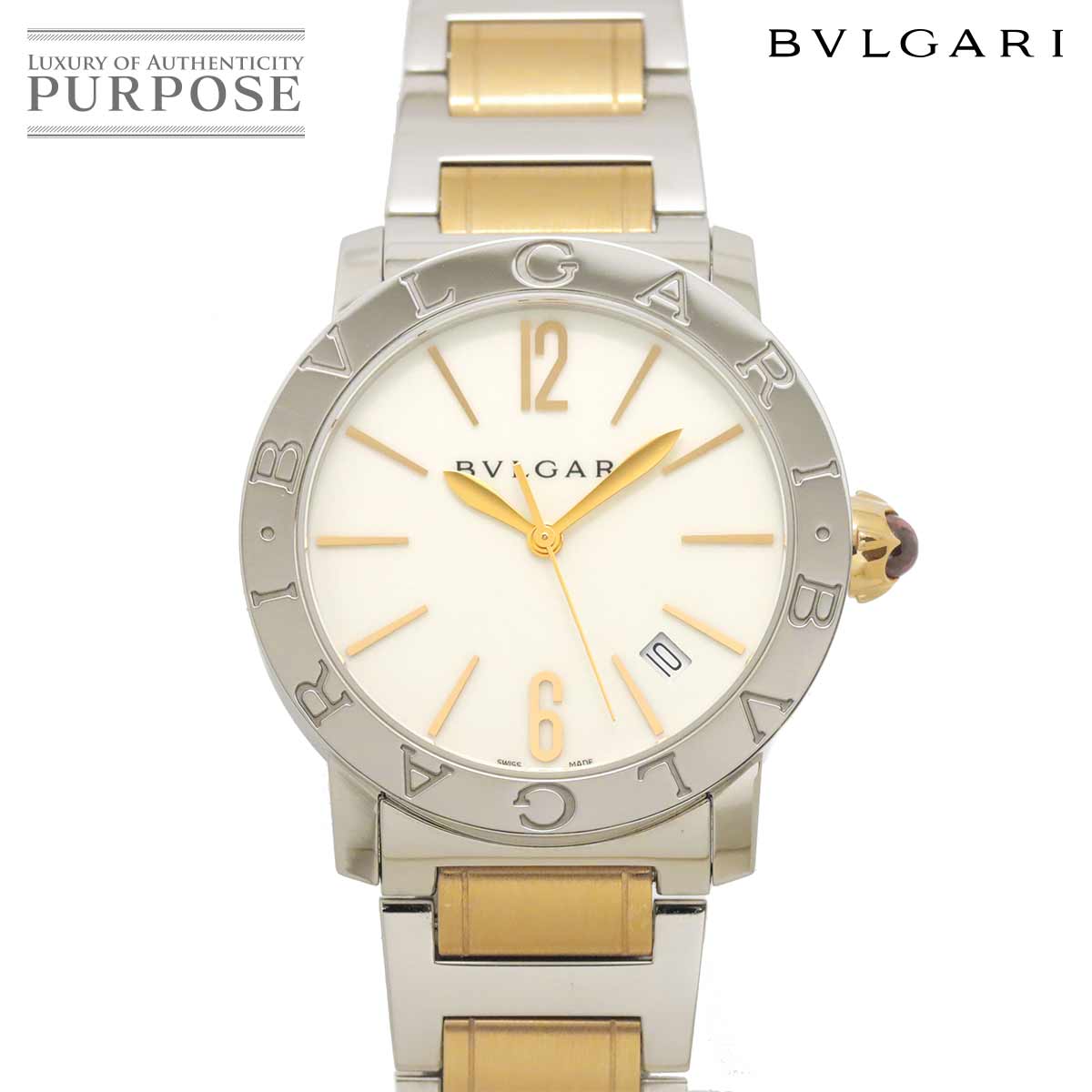 ブルガリ BVLGARI ブルガリブルガリ コンビ BBL37S メンズ 腕時計 PG ピンクゴールド デイト ホワイト オートマ 自動巻き ウォッチ BVLGARIBVLGARI 【中古】|VINTAGE LOVER PURPOSE