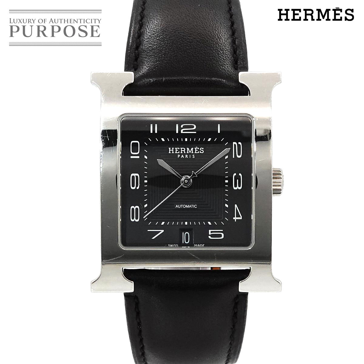 エルメス HERMES Hウォッチ HH2 810 メンズ 腕時計 デイト ブラック オートマ 自動巻き ウォッチ H Watch 【中古】｜VINTAGE LOVER PURPOSE
