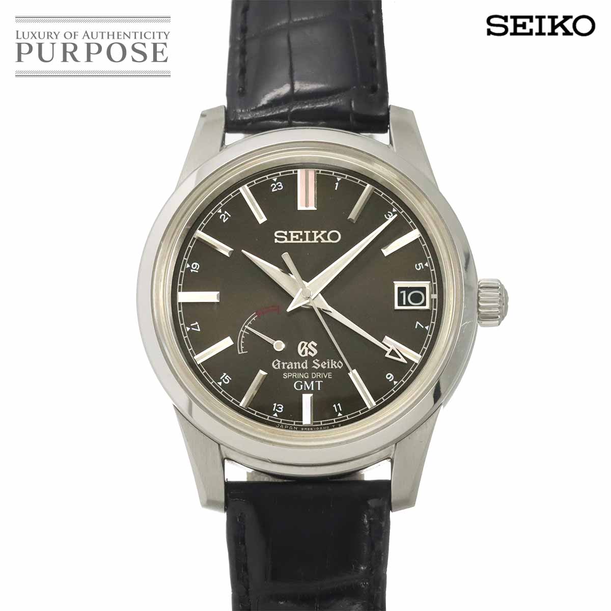 セイコー SEIKO グランドセイコー GMT スプリングドライブ SBGE027 メンズ 腕時計 デイト グレー パワーリザーブ オートマ 自動巻き ウォッチ GRAND SEIKO 【中古】｜VINTAGE LOVER PURPOSE
