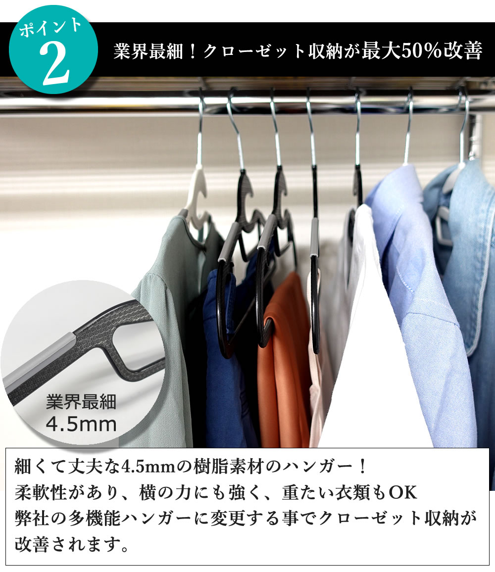 楽天市場 多機能ハンガー 50本セット 41cm すべらない 回転フック 収納 洗濯 物干し スリム 省スペース 新生活 引っ越し Tシャツハンガー ズボンハンガー コート ランドリー 大きいサイズ おしゃれ 人気 ジャケット スカート 頑丈 丈夫 42cm 送料無料 衣紋掛け 跡がつか