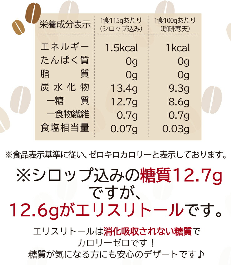 すごいゼロ珈琲寒天ゼリー6食 ミルク風味シロップ付き ダイエット食品 ギルトフリーデザート ゼロカロリー ダイエット 糖質制限 ダイエットフード 珈琲ゼリー コーヒーゼリー 夜食 おやつ 人工甘味料不使用 母の日 父の日