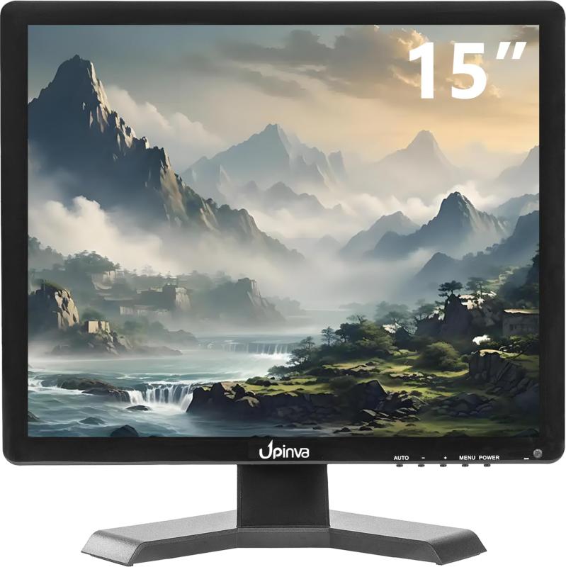 Upinvaモニター 15インチモニター 1024x768 モバイルモニター 175°視野角 サブ ディスプレイ スピーカー内蔵 ポータブルモニター 4:3 HDMI VGA BNC AV入力対応 多様接続 日本語メニュー VESA対応 モニタ
