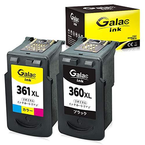 【Galac ink】キャノン Canon BC-360XL+BC-361XL 大容量 360+361（ブラック+カラー）2個セット 再生インク 360+361 大容量 残量表示付き【対応機種】PIXUS TS5330 5300 5430 5400