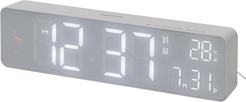 SLOWER LED Wi-Fi CLOCK 置き時計 掛け時計 デジタル おしゃれ 自動時刻調整【POLITE LIVING Select】