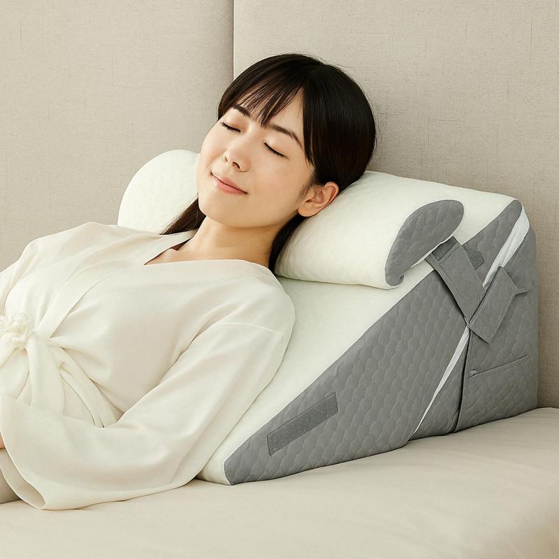 ３角形座布団 枕 ３角形枕 裏 座布団 高手向かい 高さ調節する能力のある 7-インチ-1 傾斜角度枕 ヘッドレスト、裏、レッグレスト 読みもの、伸び伸びする、御休み時にご当て嵌めるください