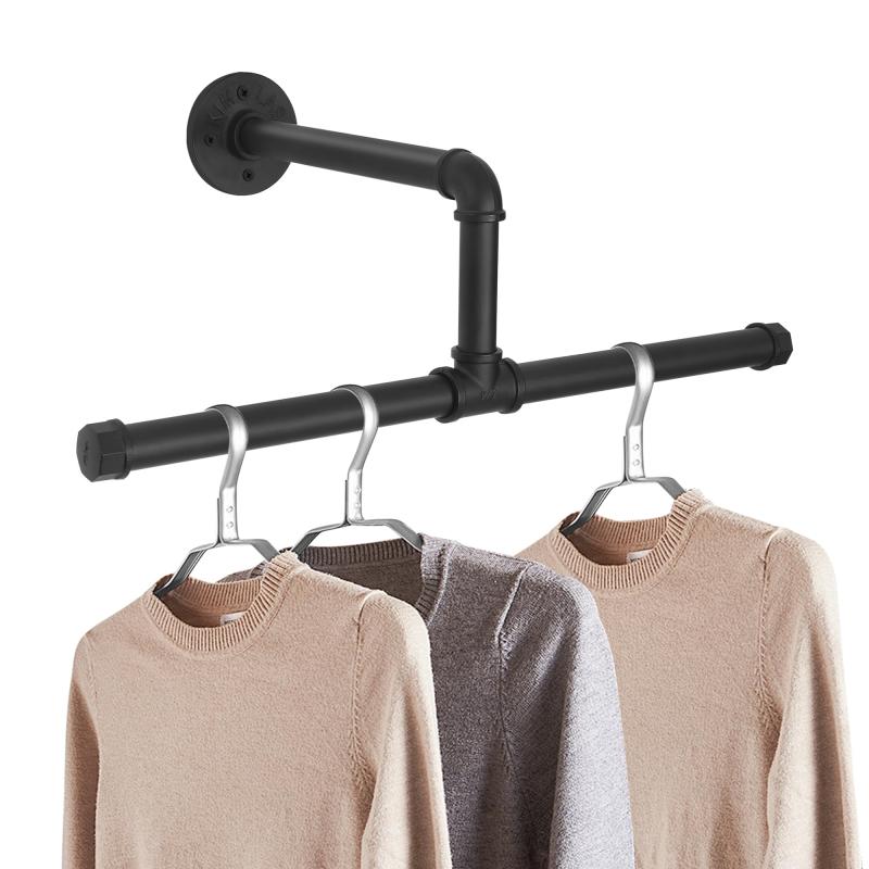 TORIBIO ハンガーラック 工業用パイプ衣類ラック ハンガーパイプ 壁付け 洋服ラック DIY アイアン