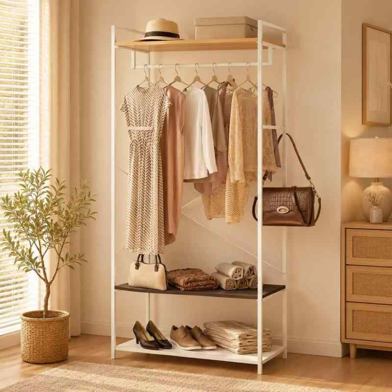 fusehome ハンガーラック おしゃれ 服ラック 頑丈 衣類ラック スリム パイプハンガー ハンガー 服掛け 耐荷重 シングル 服掛け 衣類収納