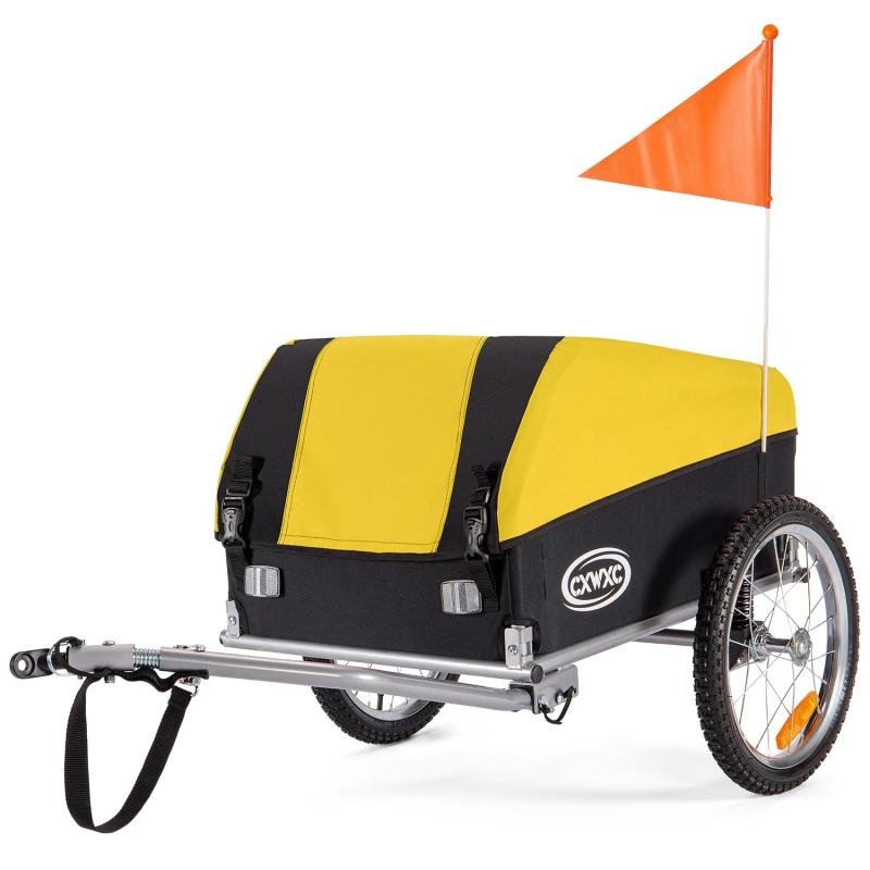 CXWXC サイクルトレーラー サスペンション付き 折りたたみ式 防水カバー付き 自転車 トレーラー 耐荷重40kg リアカー (CX-20218)|GRATIQUE MIEI