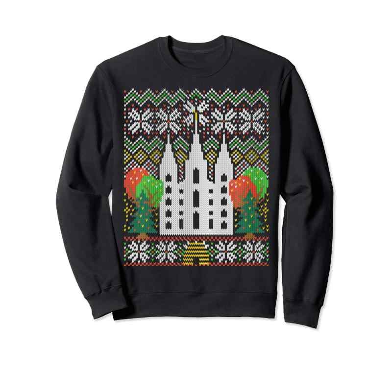 LDS Ugly Sweater Christmas Temple Square Salt Lake Utah トレーナー