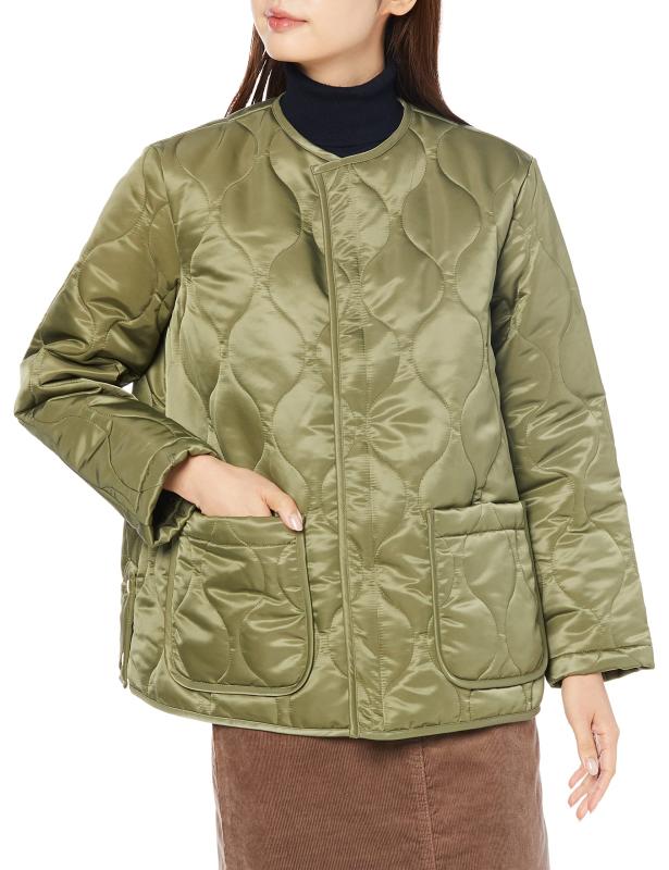 [トラディショナルウェザーウエア] ノーカラーオニオンキルトジャケット ARKLEY WITH ZIP レディース