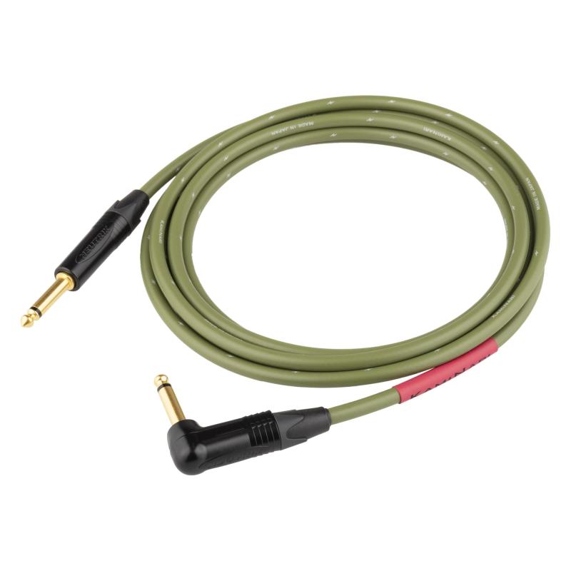 KAMINARI GUITARS ギターシールド Electric Bass Cable2 3m 鶯[Moss Green] K-BC2-3LS