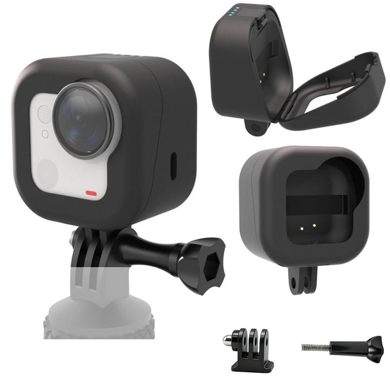 Insta360 Go Ultra 対応 充電ケース 磁気 充電ドック/前面フルカバータイプを 落下防止 内蔵1000mAh 持続時間の延長 データ転送をサポート,アダプタースタンドと充電ケーブル付き 接続可能 三脚