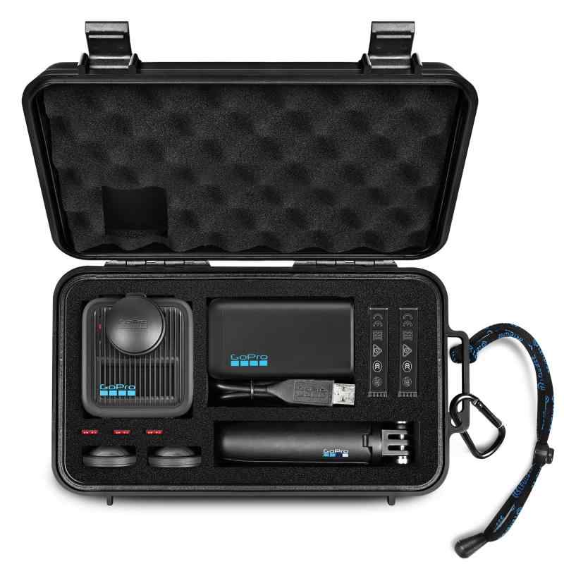 Lekufee 旅行用防水ハードケース GoPro MAX 2、アクションカメラ、バッテリー、デュアルバッテリー充電器、アクセサリー用 - ブラック(バッグとケースのみ)